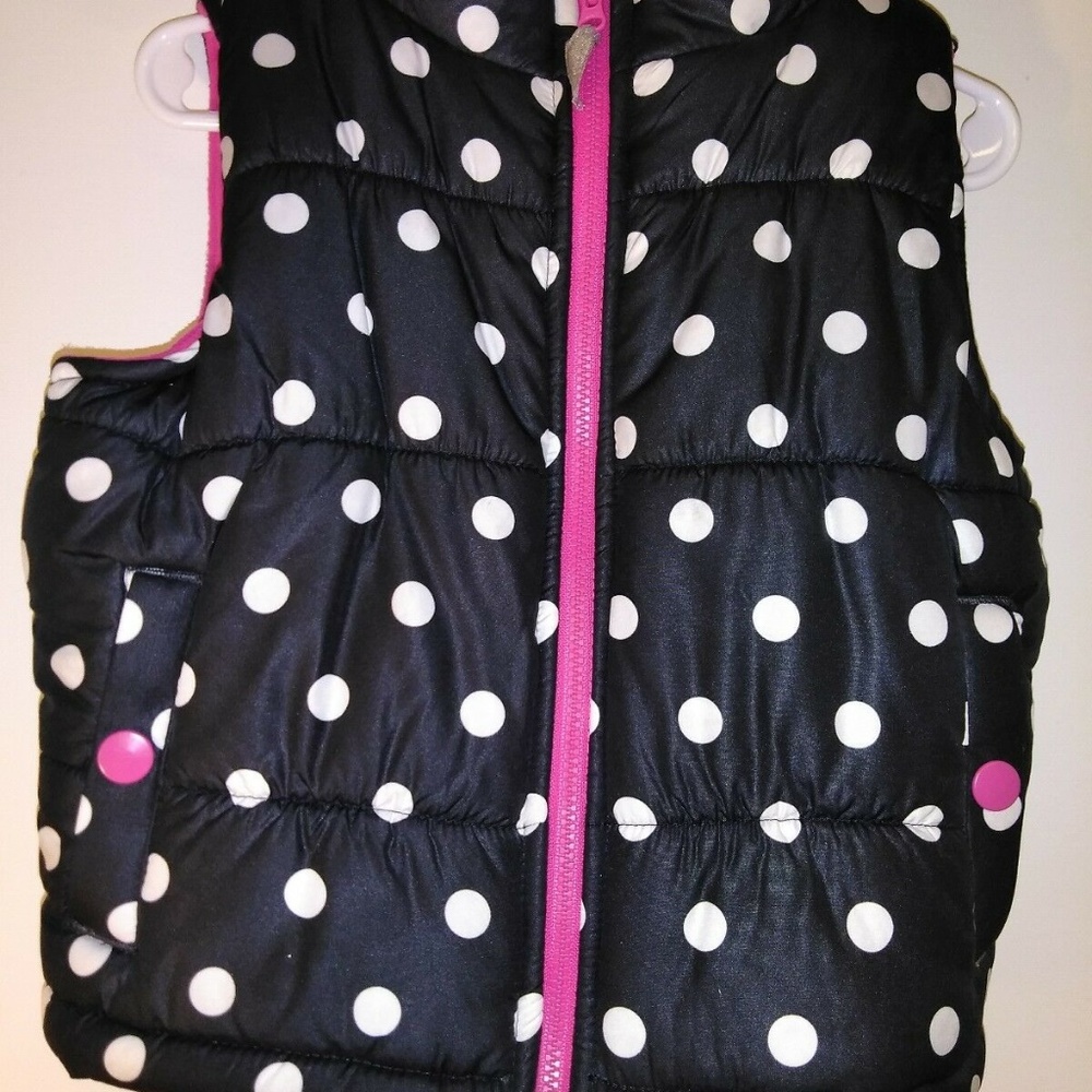 Carter's Girls Black Polka Dot Vest Coat 2T